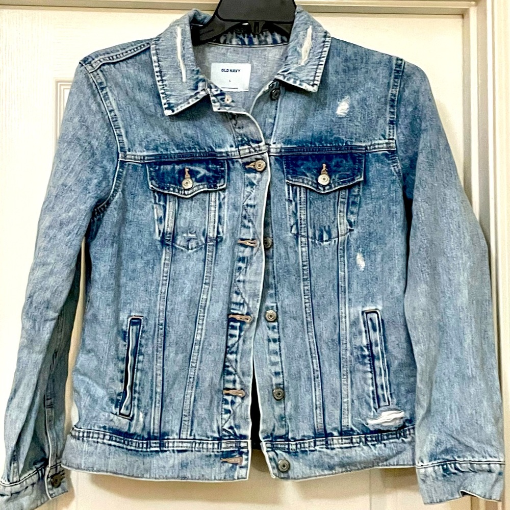 EUC Distressed Old Navy Denim Jacket